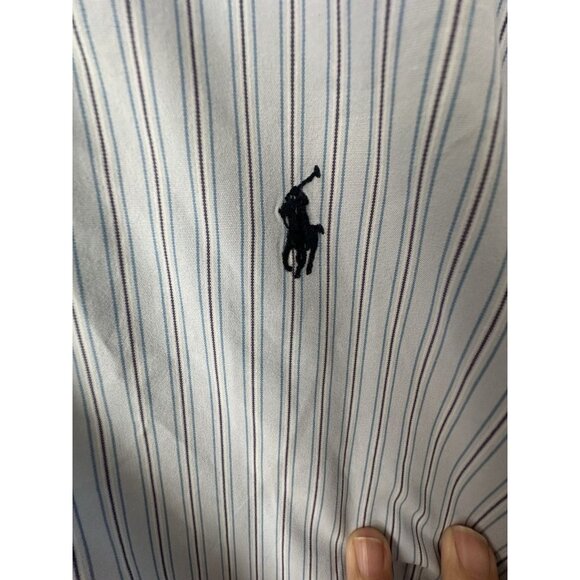 Ralph Lauren McMeel Shirt Mens Size XL Blue Striped Long Sleeve Button Up Cotton - Picture 6 of 8
